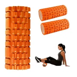 Healthtrek 33cm Orange Yoga Foam Roller for Knee Exercise-picture-32