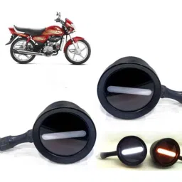 Auto Pearl 2 Pcs 12V Black Bike Front LED Indicator Light Set for BMW CD deluxe, F095-picture-21