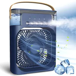 RECTITUDE 7 Colors LED Personal AC USB Desk Fan Best Portable Fan Cooling Fan Mini Air Conditioner Air Cooler Water Fan with 5 Sprays USB Fan-24