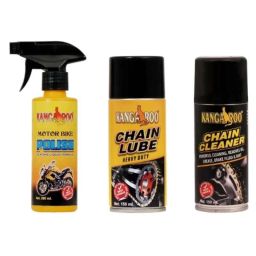 Kangaroo 150ml Chain Lube, 150ml Chain Cleaner &a; 200ml Motorbike Spray Combo with Black Foam-4