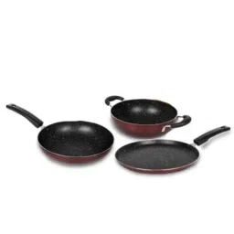 Sigri-Wala 3 Pcs 1.5 Litre Smooth Chef Induction Bottom PTFE Non-Stick Cookware Combo-picture-30