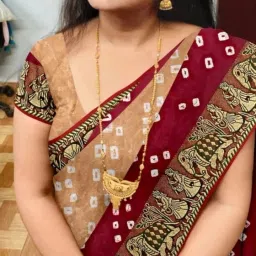 Printed Bollywood Crepe, Silk Blend Saree-picture-11