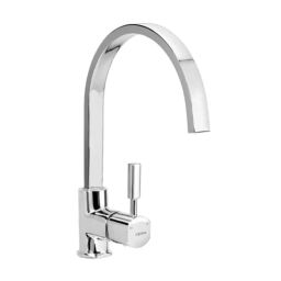 Cera Gayle Single Lever Brass Chrome Finish Silver Table Mounted Sink Mixer , F1014551-picture-2