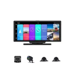 AUSHA 10.26 inch Black Front &a; Rear Full HD 360 Deg Car Dash Camera with Android/2GB RAM/16GB ROM/Emergency Recording/Night Vision &a; Back Parking Assistance-picture-1