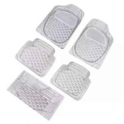 Oscar 5 Pcs White &a; Transparent Car Floor Mat Set for Honda Jazz-picture-8