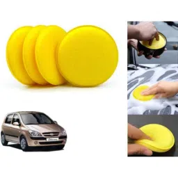 Auto Pearl Polyurethane Beige Washing &a; Waxing Polish Foam Sponge for Getz Prime (Pack of 4)-picture-26