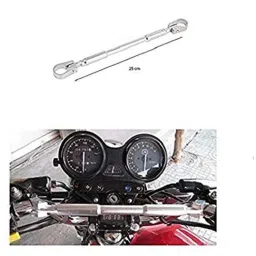 Meenu Arts Handlebar Cross Bar Steering Wheel Strength Lever Bar (Silver) for Bullet Battle-18