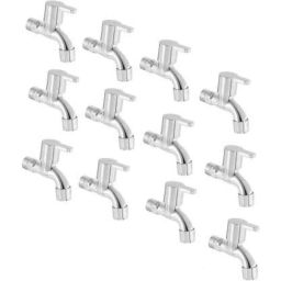 Zesta Flora Stainless Steel Chrome Finish Silver Bib Cock with Flange, Size: Standard (Pack of 12)-picture-48