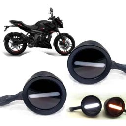 Auto Pearl 2 Pcs 12V Black Bike Front LED Indicator Light Set for Bajaj Pulsar, F064-picture-14