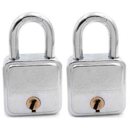Harrison 55mm 8 Lever Mild Steel Bright Chrome Plated Finish Square Padlock with 3 Keys, VIRAT-0592 (Pack of 2)-picture-42
