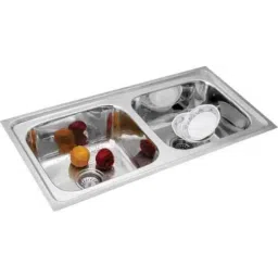 Prestige 45x20x9 inch Stainless Steel Silver Oval Double Bowl Kitchen Sink-picture-27