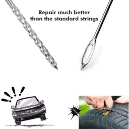 AllExtreme EXTPNK4 4-in-1 Universal Tubeless Tyre Puncture Repair Kit with T-Handle Grips, 5 Repair String Plugs &a; Rubber Solution image 5