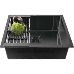 Fossa FS-03B 21x18x9 inch Stainless Steel Matt Finish Black Single Bowl Handmade Kitchen Sink-image-6