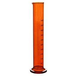 ABGIL 5ml Amber Borosilicate Glass Round Base Cylinder Graduated Single Metric Scale with Pour Out, ABG1177-1