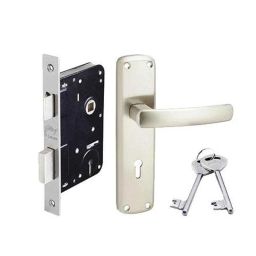 Godrej ELC 05 6 Levers Satin Steel Door Handle with Lock Set, 6647-picture-0