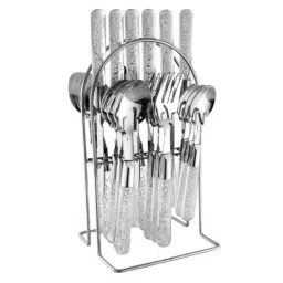 Elegante 24 Pcs Maple Clear Stainless Steel &a; Plastic Cutlery Set, SL-137A (Pack of 3)-image-86