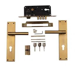 Voltizi ‎Stainless Steel ‎Antique Brass Finish Mortise Bedroom Door Lock Set with 4 Latches, Both Side Key Cylinder &a; Pull Handle, MG301-image-42