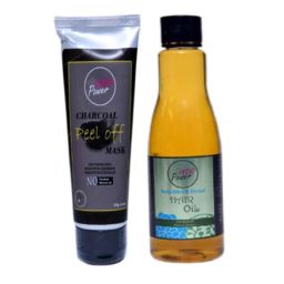 Indopower DD227 100g Charcoal Peel Off Mask with Daily Shine &a; 200ml Protect Hair Oil Combo Pack-12