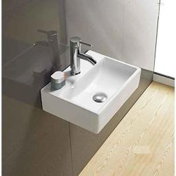 Bassino 34x49x29cm Ceramic White Wall Hung Wash Basin-image-5