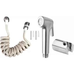 Fastgear ABS Plastic &a; Steel Silver Chrome Finish Wall Mount Health Faucet with PVC Flexible Pipe &a; Hook-32