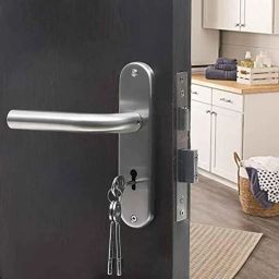 Saze 8 inch Stainless Steel Matt Finish Key Plate Mortise Door Lock Handle Set with 3 Keys, MG-1106-image-9