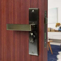 Saze 8 inch Stainless Steel Antique Brass Finish Cylindrical Plate Mortise Door Lock Handle Set, LB1007-image-95