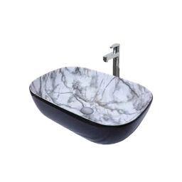 Osam 410x335x150mm Ceramic Black &a; White Glossy Bathroom Wash Basin, OS-171-image-48