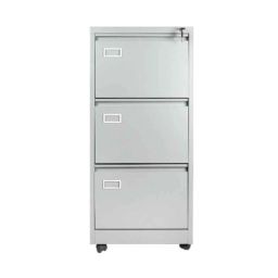 Tufferone 3 Shelves Stainless Steel Grey Pre Assembled Vertical Filing Cabinet-image-14