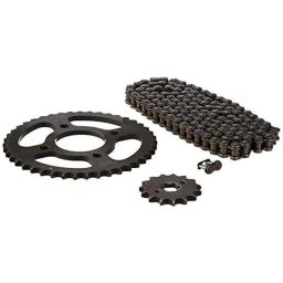Uno Minda 124L Hardened Alloy Steel Quadra Rivet Chain &a; Sprocket Kit for Bajaj Pulsar 180, CH-1017-25