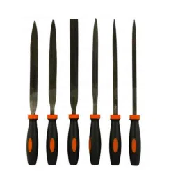 Black+Decker 6 Pcs 174mm Orange &a; Black Needle File Set, BDHT22148-4