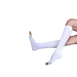 Sorgen Nylon White Below Knee Anti Embolism DVT Stockings, SAES0110, Size: S-picture-27