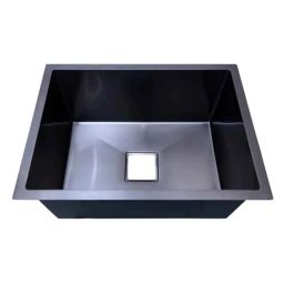Crocodile 24x18x10 inch Stainless Steel Black Undermount Kitchen Sink with Square Coupling-image-4