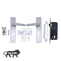 Saze 10 inch Stainless Steel 304 Brass Finish Cylindrical Plate Mortise Door Lock Handle Set, SE-SANA-10CY-OSK-image-75
