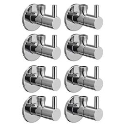 Zesta Turbo Stainless Steel Chrome Finish Angle Valve with Flange (Pack of 8)-23