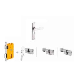 Dorset Deolo HL DEO 8 inch Zinc PT Finish Lock Set with Coin &a; 60mm Knob Cylinder (Pack of 3)-picture-46