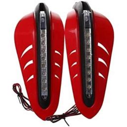 AOW Motorcycle Handguards with Led Light for 7/8 inch Grips - 300 * 140 * 110mm (Red) for TVS Apache RTR 160-46