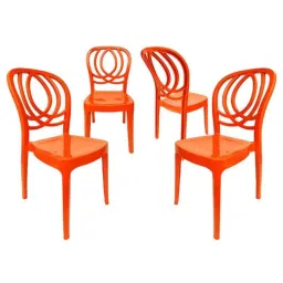 RW Rest Well Oak 4 Pcs Armless Orange Polypropylene Chair Set-picture-21