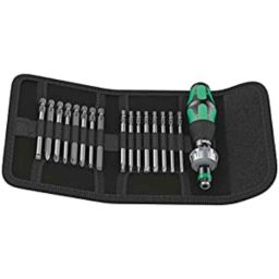 Wera 17Pcs Kraftform Kompakt Alloy Steel Screwdriver &a; Bit Set, 05051040001-19