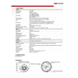 Hikvision Analog Indoor Fixed Turret 2MP 20m EXIR Dome Camera, DS-2CE76D0T-ITPF(C) image 4