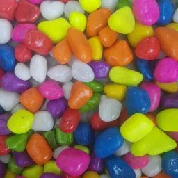 1 Kg Multi Coloured Decorative Stones River Pebbles for Flowerpot, Garden and Aquarium Decoration For Pathway & able Painted Asymmetrical Marble Pebbles-image-86