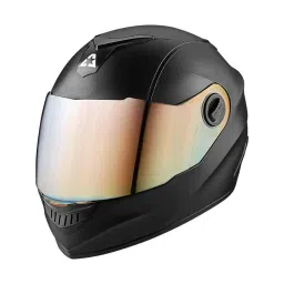 Aaron Alpha ABS Black Full Face Helmet with Metallic Visor, Size: Medium-picture-47