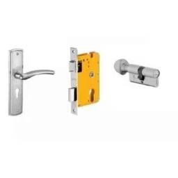 Dorset HL Series Onix 60mm Stainless Steel Silver Chrome Finish Door Handle Lock Set with Coin &a; Knob (Pack of 2)-picture-3
