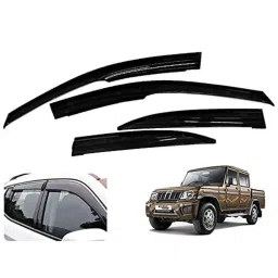 Auto Pearl 4 Pcs ABS Black Window Door Visor Set for Bolero-20