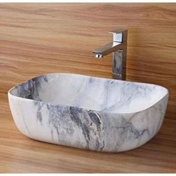 Moonlake 46x32x13cm White, Grey &a; Blue Ceramic Glossy Wash Basin, MS-255-image-94