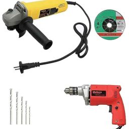 Walkers 800W Angle Grinder, 500W 13mm Drill Machine, Grinding Wheel &a; 5 Pcs Drill Bits Combo, WKCB415-6