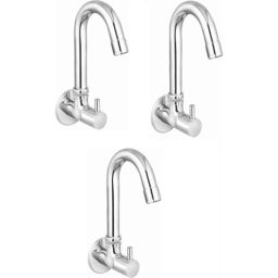 IRIS Dove Brass Chrome Finish Sink Cock (Pack of 3)-image-7