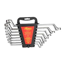 Globus 299 8 Pcs 6-7x20-22 Alloy Steel Ring Spanner Rack Set, GL-RS-8RAKE-17