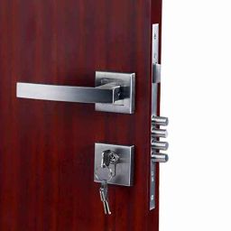Homexpert Rose MG308 60mm Stainless Steel Silver One Side Key Mortise Door Lock Set-image-81