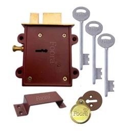 Foora Entry 2-in-1 Brown Door Interlock with 3 Keys, Tower Bolt &a; 8 Lever-picture-16