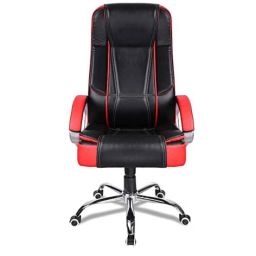 Chair Garage Leatherette Black &a; Red Adjustable Height Office Chair with Back Support, CG156-23